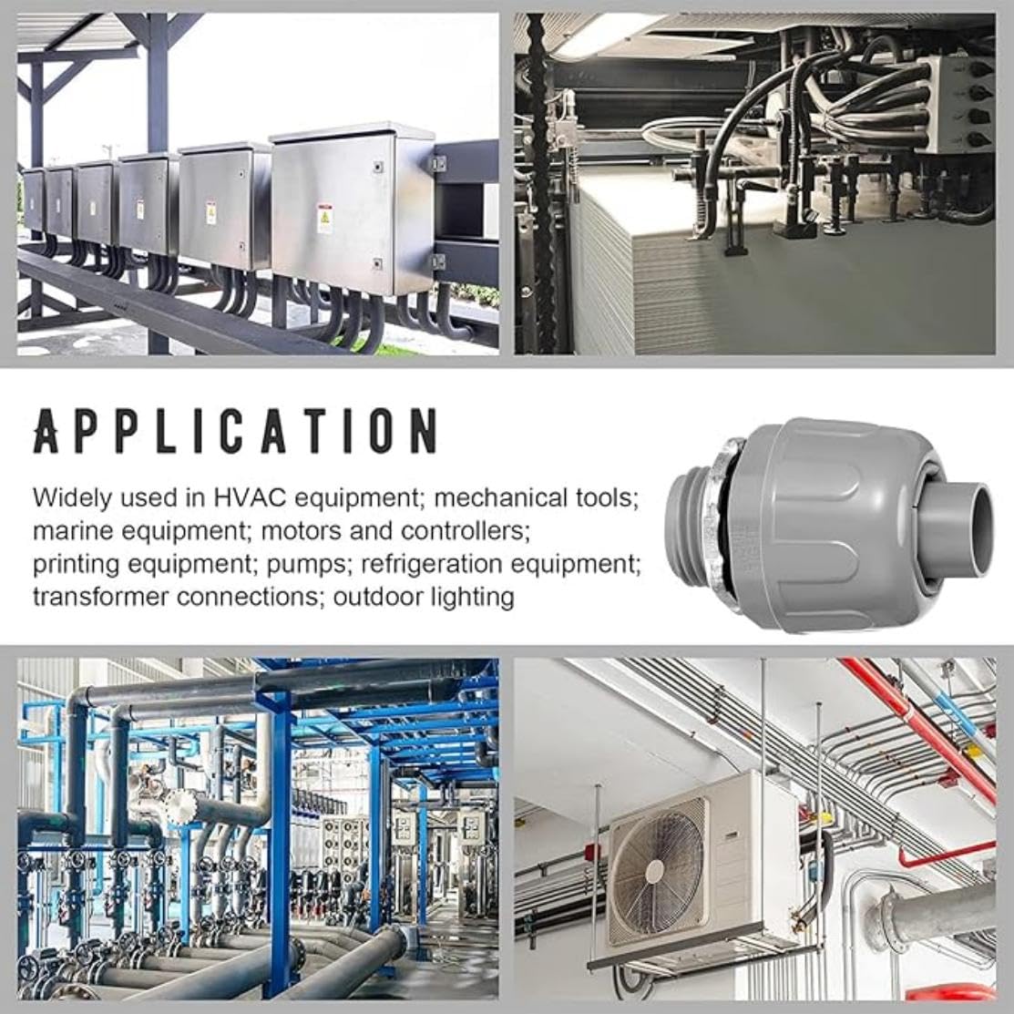 1/2 Inch Liquid Tight Connector, PVC Electrical Conduit Fittings Straight 180 Degree Flexible Conduit Connector for Home Kitchen Bathroom Tube Tool Supplies (20pcs)