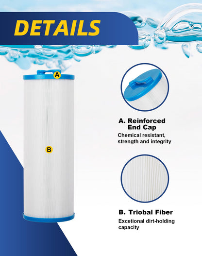 ZOTEE Spa & Pool Filter Cartridge Replacement for Filbur FC-0172,Waterway 817-4050, 4CH-949, Teleweir 50, PWW50L, 50 Sq.Ft Hot Tub Filter, 1 Pack