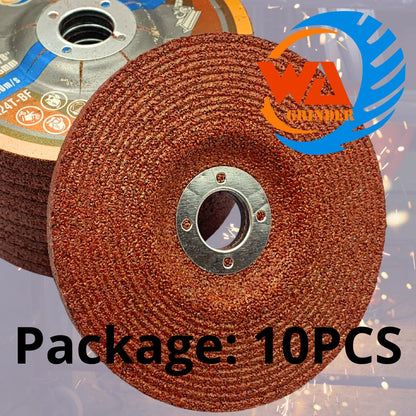 WA GRINDER 10PACK - 4" x1/4" x5/8" Depressed Center Grinding Wheel for Angle Grinder Metalworking Grinding Disc 4 Inch Diameter, 1/4 Inch Thickness, 5/8 Inch Arbor (Red)