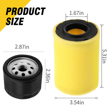 SYOWADA Lt150 Air Filter Oil Filter Kit Replacement For John Deer Z345 Z345R Z345M Z235 Z355R Z335E E120 Lt150, Replacement For 46'' 48'' Mower W/B&S 17.5Hp 19.5Hp 20Hp 21Hp Engine
