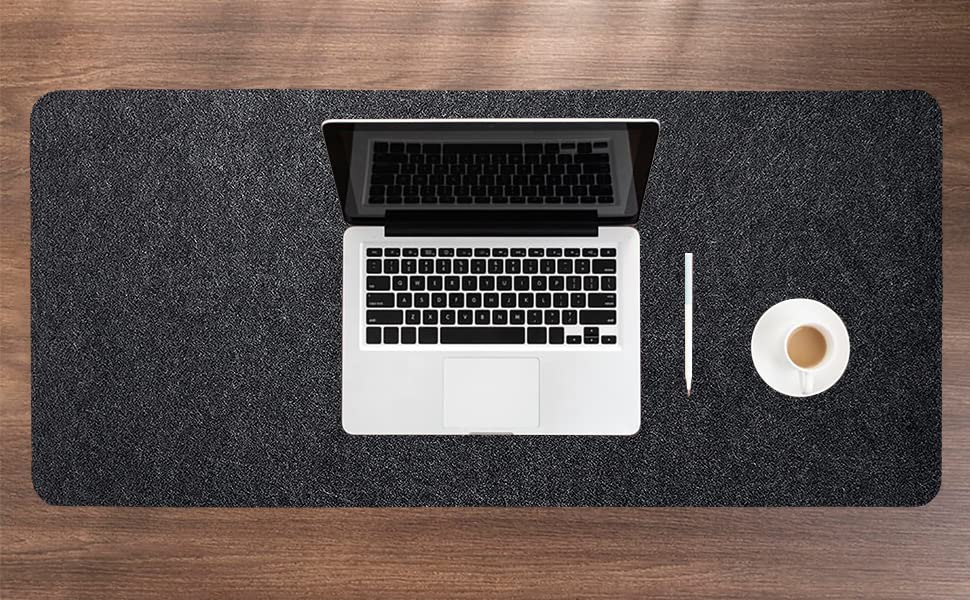 DAWNTREES Desk Mat, Felt Desk Pad,40''x16'' Large Full Mouse Pad, Keyboard Mat,100X40cm Desk Pad Protector for PC,Computers, Laptops, Office and Home (Dark Gray)