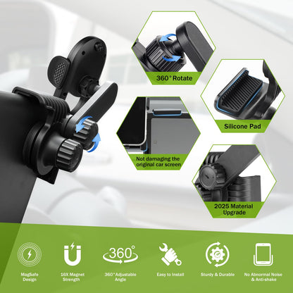 Cacartist for Tesla Phone Mount Compatible with Model Y/3/S/X, Cybertruck Magnetic Phone Holder Model Y Accessories Phone Mount Holder for iPhone, Android Car Mount (2pcs)