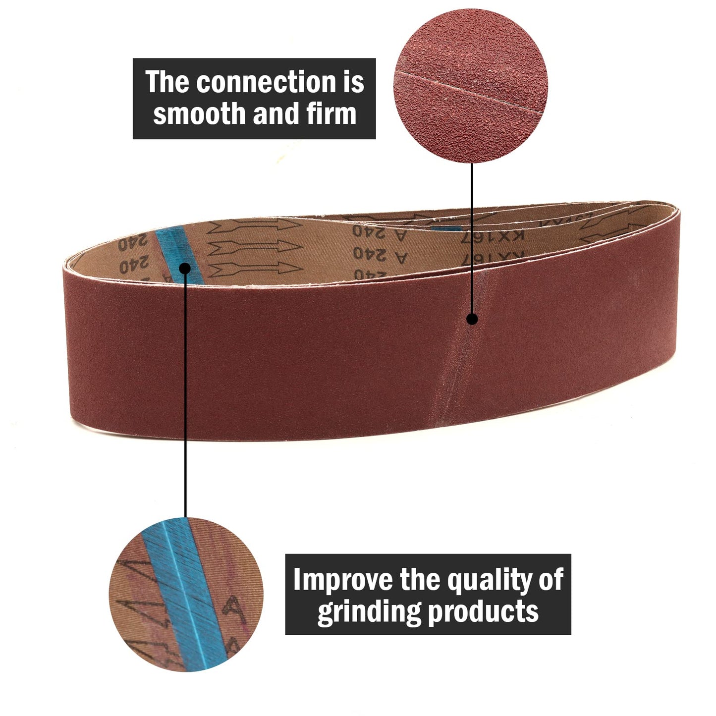 Sanding Belts 4x36, 240 Grit Aluminum Oxide Belt Sander Sandpaper 4 x 36-Inch Belt Sander, 12-Pack
