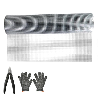 Yharnamite Galvanized Wire Mesh, 40cm x 6m, Garden Fence, Chicken Wire, Poultry Netting, DIY Projects, Silver, Stainless Steel