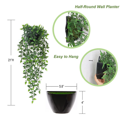 Artificial Hanging Plants - 2 Pack Fake Hanging Greenery Plant Hanging Mandala Vines Plant Potted for Décor for Indoor Outdoor Décor