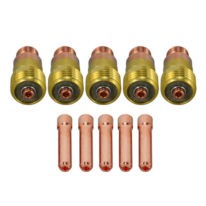 RIVERWELD TIG Stubby Gas Lens Collet Bodies 17GL332 10N24S 2.4mm Assort Kit for QQ300 PTA DB SR WP 17 18 26 TIG Welding Torch 10pcs
