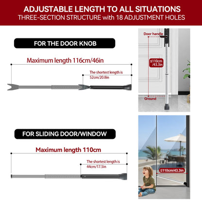 AceMining Upgraded Door Security Bar & Sliding Patio Door Stopper, Heavy Duty Adjustable Door Jammer for Home, Apartment, Travel (1 Pack, White)