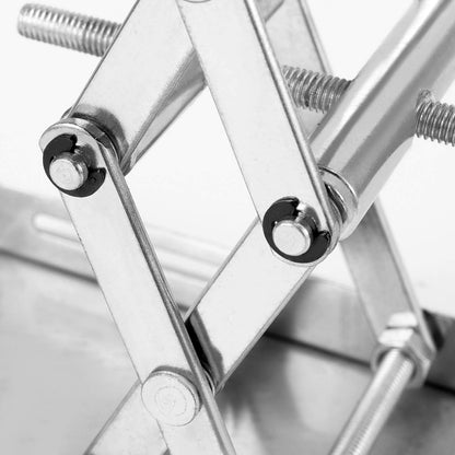 ZOENHOU 2 PCS 4 x 4 Inch Lab Jack Scissor Stand Lifting Platform, Stainless Steel Laboratory Support Jack Platform with Black Hand Wheel, Manual Control Lab Lift Stand Table, Expandable 50mm to 150mm