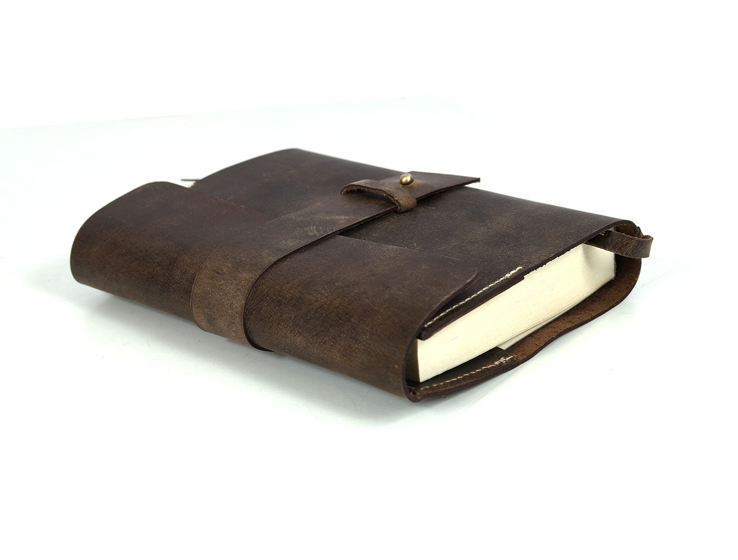 Aaron Leather Journal Refillable Writing Notebook-Traveler's Notebook 200 pages 7.5 X 5.5 By Aaron Leather Goods