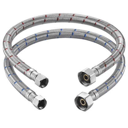 iVIGA 20-Inch Faucet Supply Lines: Braided Stainless Steel Flexible Faucet Hose Connector - 3/8" Compression x 1/2" FIP Water Supply Lines for Bathroom Kitchen Sink Faucet 2PCS