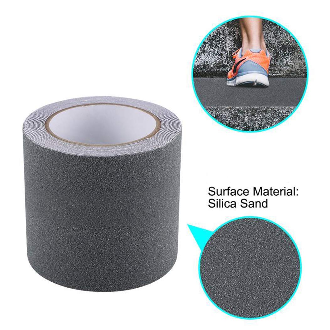 APT Anti Slip Traction Tape, 80 Grit, Waterproof, Strong Traction Grip Tape, Non Skid, Safety Walk Tape, Stairs Anti Slip, Baby/Elder/Pet/Indoor/Outdoor, Black. (2 Rolls, 2'' X 20Ft)