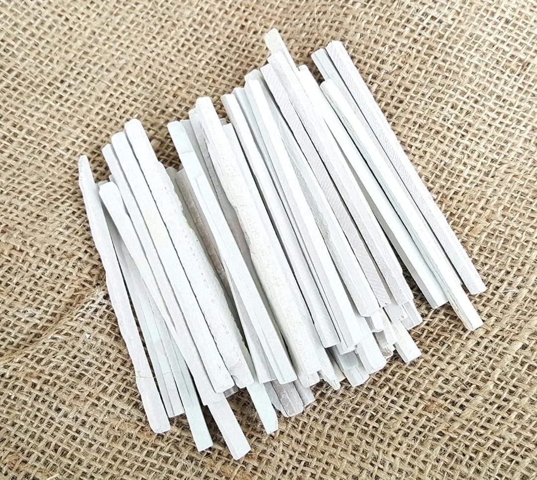 4OUR FAITH Edible Slate Pencils/Slate Bars - White - Natural Limestone - 120 Pack (800 grms) - 8*6 mm - Chisel Point - Writing on Blackboards, Slates, and Art Surfaces