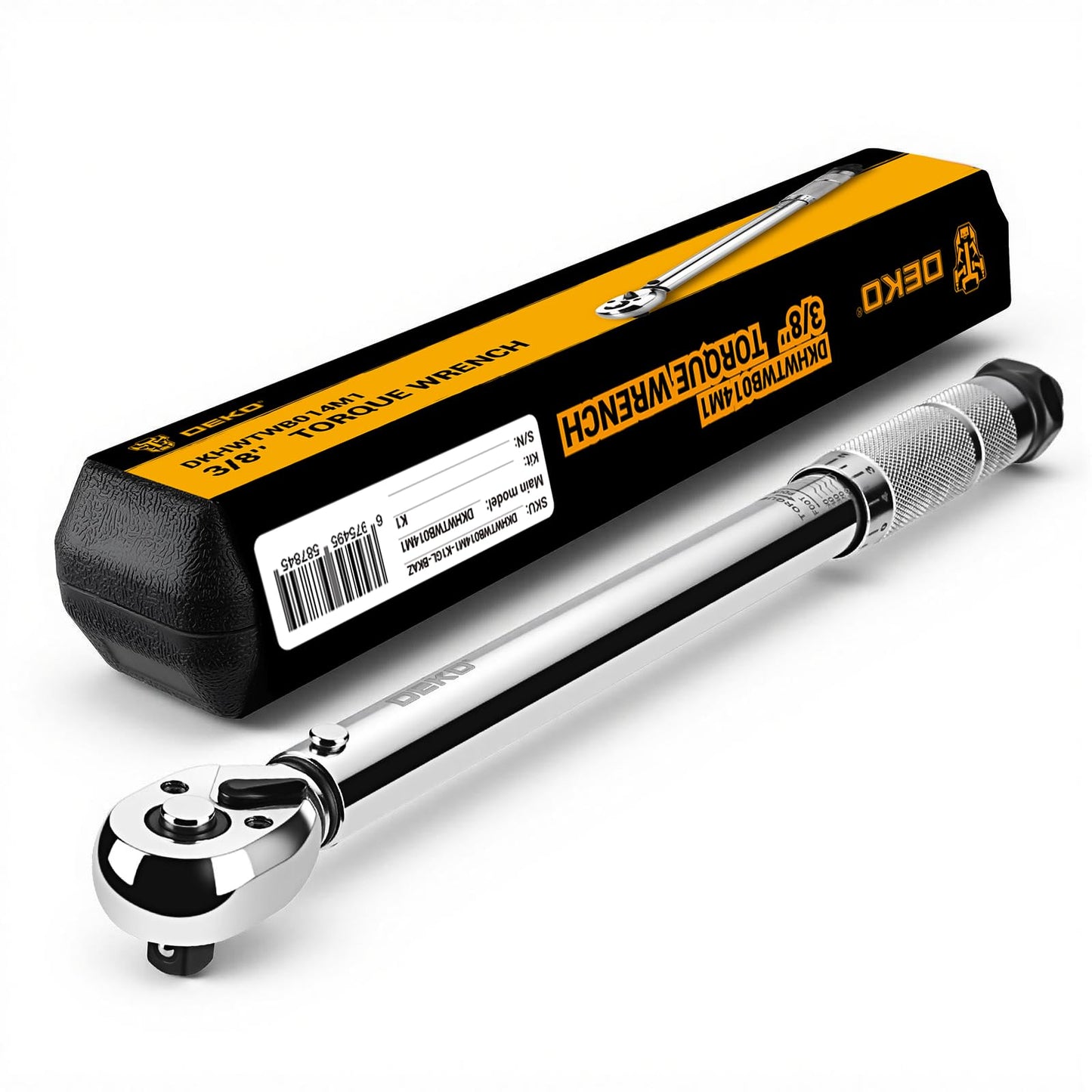 DEKOPRO 3/8 Inch Drive Dual-Direction Torque Wrench, 5-50 Ft-Lb & 6.8-67.8 Nm Range, ±3% Precision, 72-Tooth Chrome Vanadium Ratchet, 14.5inches Anti-Slip Matte Handle