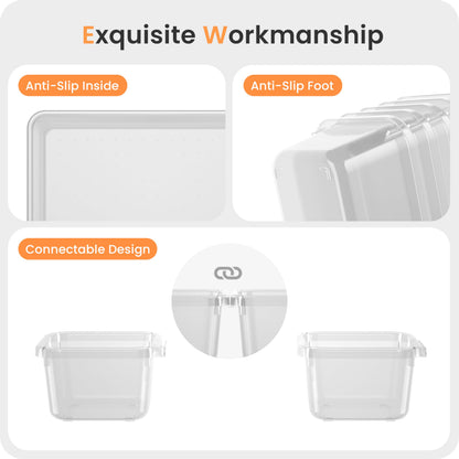 A-LuGei 【Military Grade】 Drawer Organizer, 【𝟱𝗦𝗶𝘇𝗲】 Clear Makeup organizer, 【Holds 177 Items】 Bathroom Organizers and Storage, Plastic Desk Organizer Divider, Organizer Bins for Office Vanity