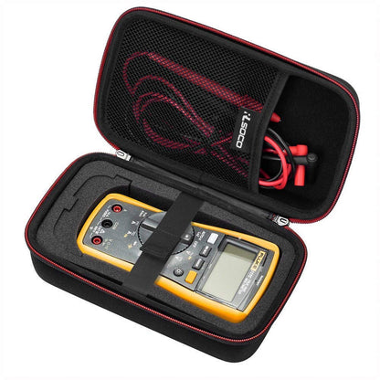 RLSOCO Hard Case for Fluke 115/117/114/17B+/233/179/15B+/116/177/18B+/113/77-IV & Fluke 101/106/107 Digital Multimeter, Fluke Multimeter Case with DIY Foam, Fits More Models - Red YKK Zip