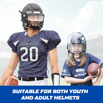 Automiim 2 Pcs Football Visor, Football Helmet Visor Fits Youth & Adult, Professional Football Visor Eye-Shield with High Clarity and Anti-Scratch Football Protective Gear, Black and Clear