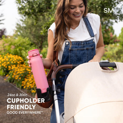 Simple Modern Mesa Loop Water Bottle with Straw | 24oz Cup Holder Friendly Insulated Stainless Steel Bottles for Travel, Sports and School | Velvet Pink