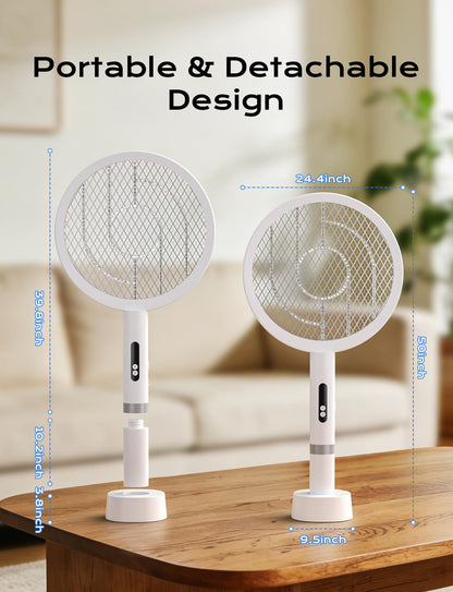 YISSVIC Bug Zapper Racket 4000 Volt Electric Fly Swatter Fly Zapper Indoor Outdoor Dual Modes with Attractant Light Rechargeable