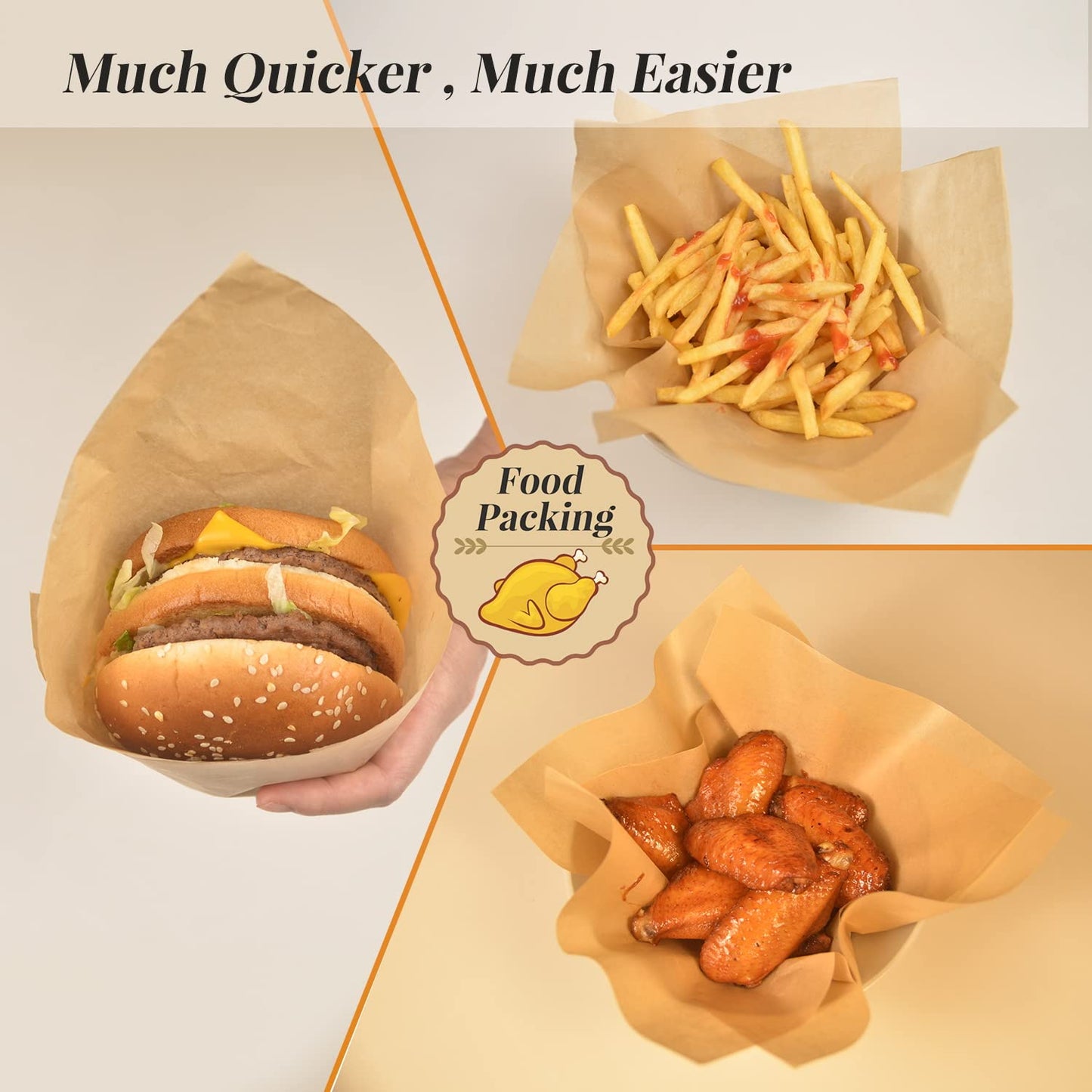 200 Pcs Unbleached Parchment Paper Baking Sheets, 12x16 Inch Baking Paper, Precut Non-Stick Parchment Sheets for Baking, Cooking, Grilling, Air Fryer and Steaming, Precut Silicone Baking Paper