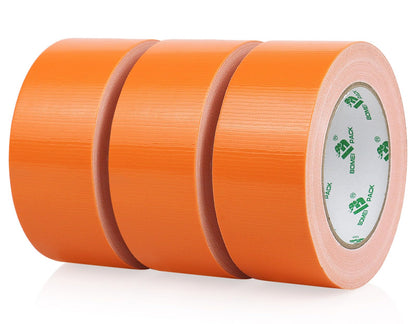 BOMEI PACK Orange Duct Tape, 3Rolls Heavy Duty Strong Industrial Color Duct Tape 9mil x 1.88inch x 30yds for Packing and Repairing