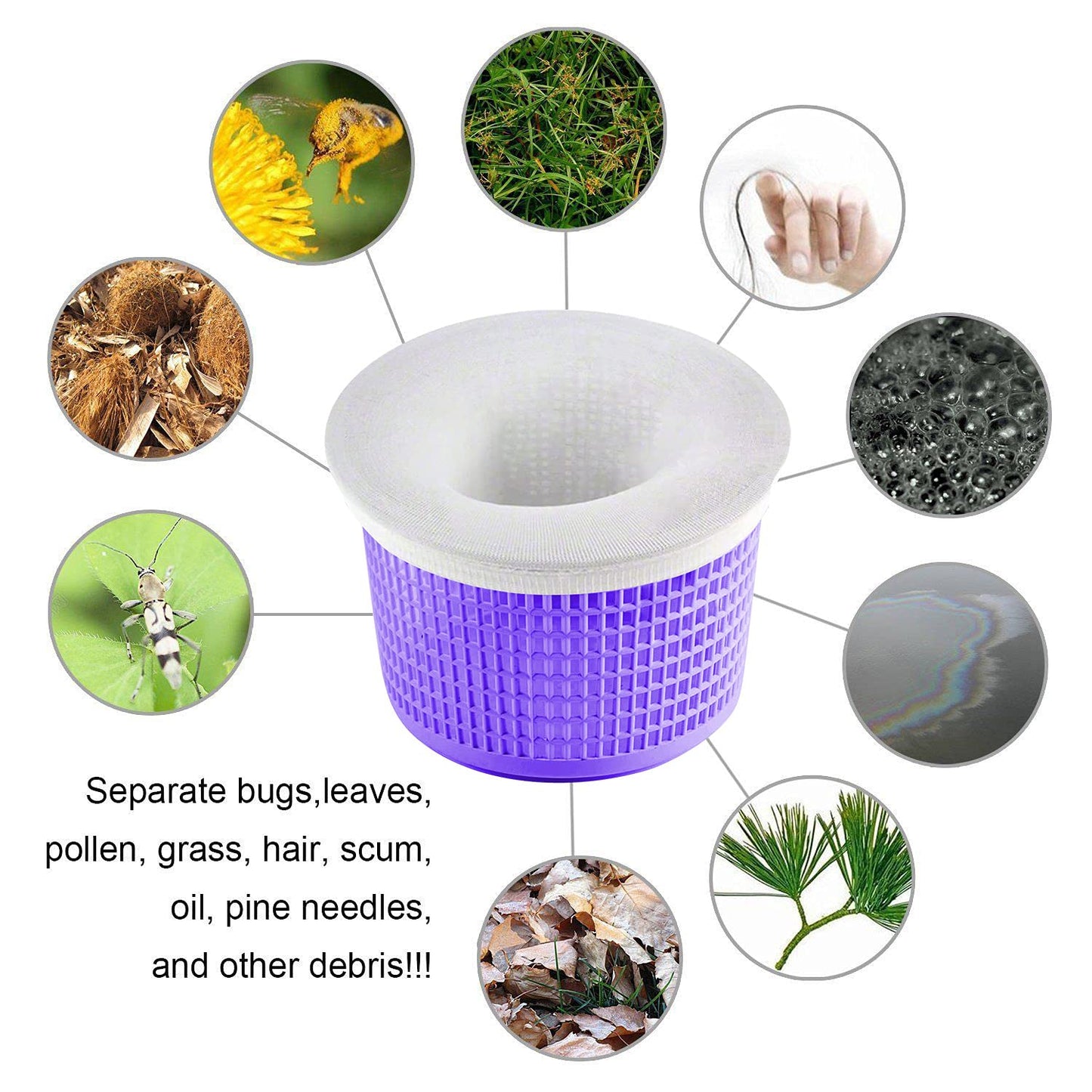 Coopache Pool Skimmer Socks - Filters Baskets Skimmers Cleans Debris and Leaves for In-Ground and Above Ground Pools (60 Pack)