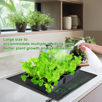 BoHoFarm Seedling Heat Mat 20" x 20.75",Waterproof Plant Hydroponic Heating Mat for Seed Starting,Plant Germination and Reptile with Power-Off Protection（1 Pack）