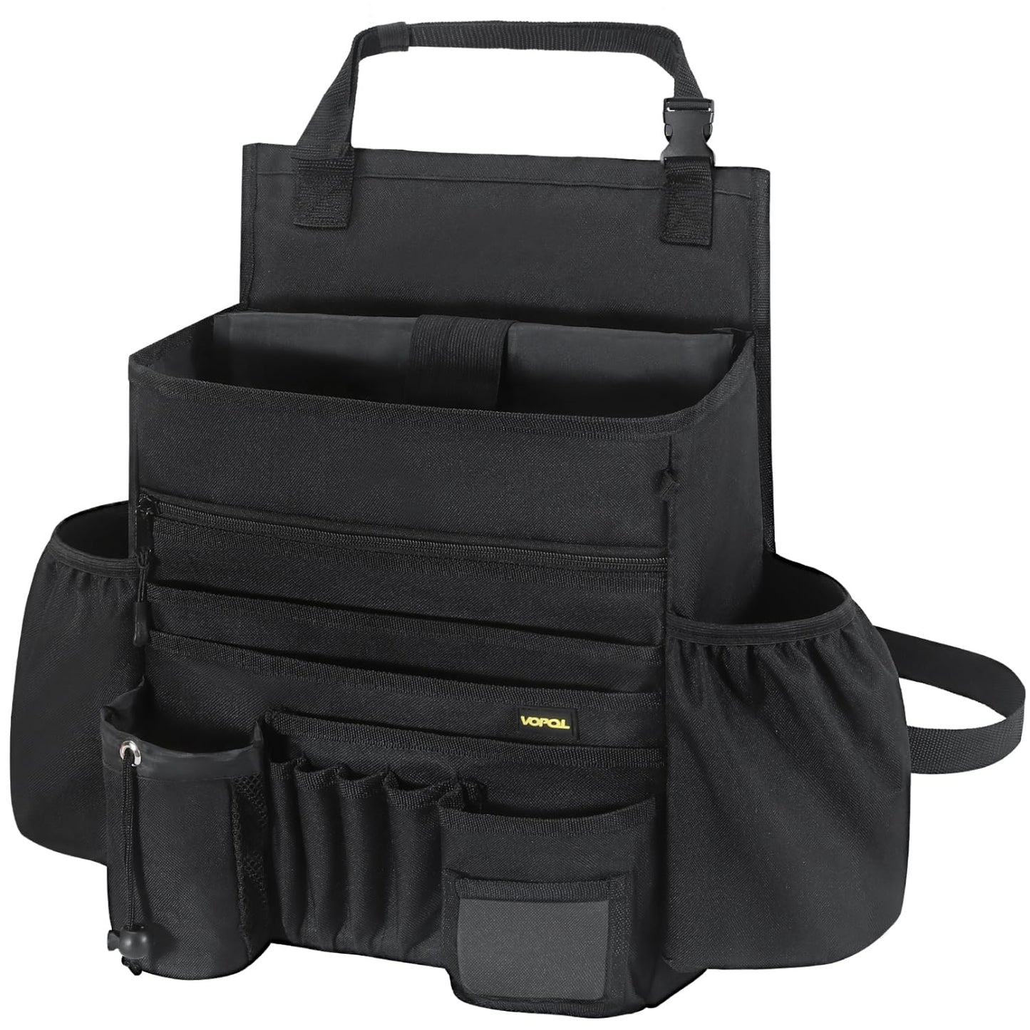 VOPQL Car Seat Organizer- Multi-Compartment Passenger Seat Organizer, Universal Fit for Front & Back Seats, Ideal for Law Enforcement and Truck Seat Storage, Compatible with Cars, Trucks, and Vans
