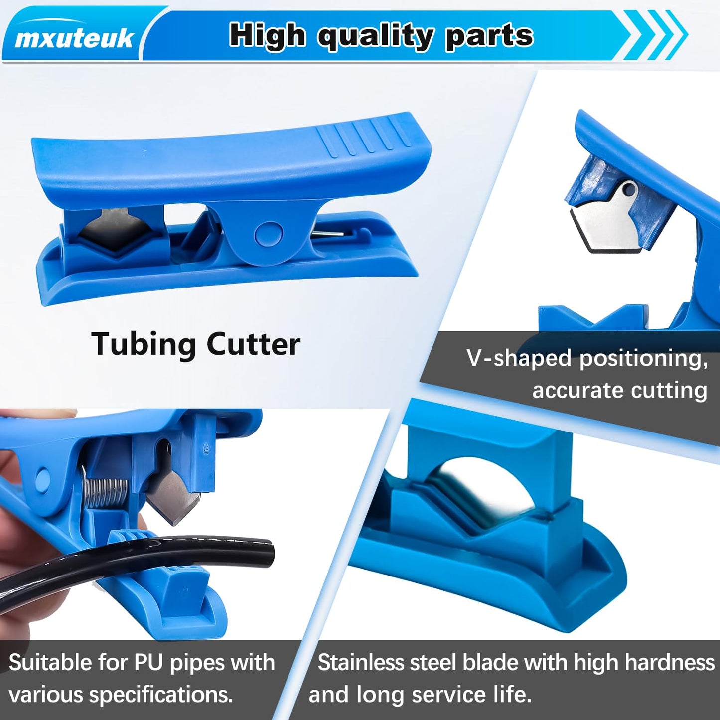 mxuteuk 15PCS 1/4 Inch Air Line Tubing Kit,1/4 Inch(6.35mm) OD x 32.8 Feet(10 Meter) Polyurethane PU Tube and 1/4 Inch OD Push to Connect Fittings