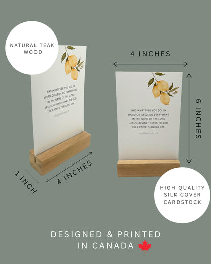 Take Heart ESV Scripture Cards Set, 52 Cards with Wooden Display Stand, Christian Inspirational Decor