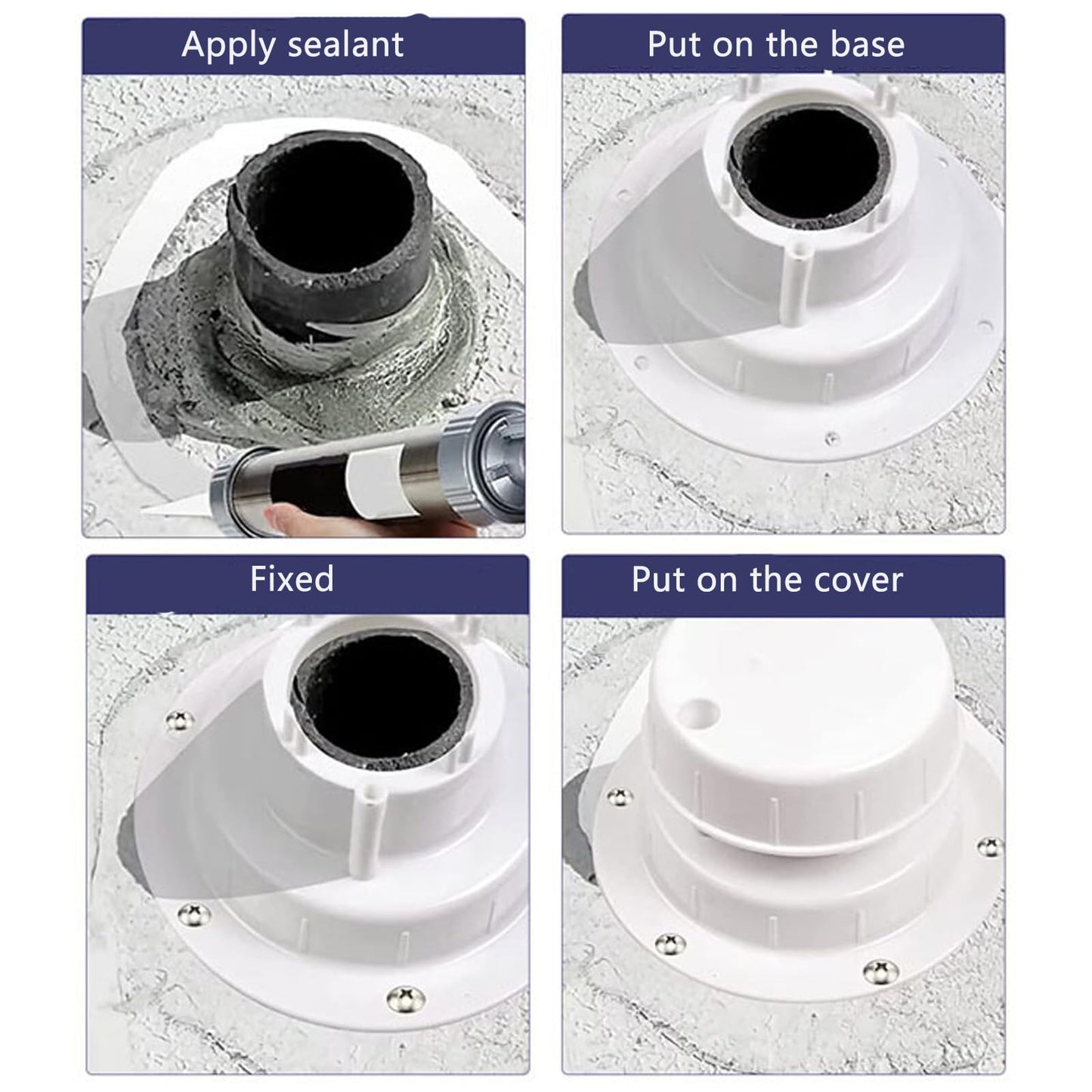 Acrux7 3 PCS RV Roof Vent Cover Caps Replacement for 1 to 2 3/8 Inch Pipe, Plastic Camper RV Plumbing Vent Cap Sewer Ceiling Vent Caps for Trailer Camper Motorhome (White)