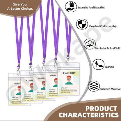 Wokape 50pcs Approx 16 Inch Purple Nylon Lanyards Bulk with Swivel Hooks for Id Badges
