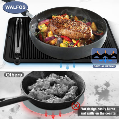 Walfos Large Silicone Trivet 16x12 Inch, Trivets for Hot Pots and Pans, Heat Resistant Pot Holders Hot Pads for Kitchen Quartz Countertops, Hot Dishes, 2 Pack