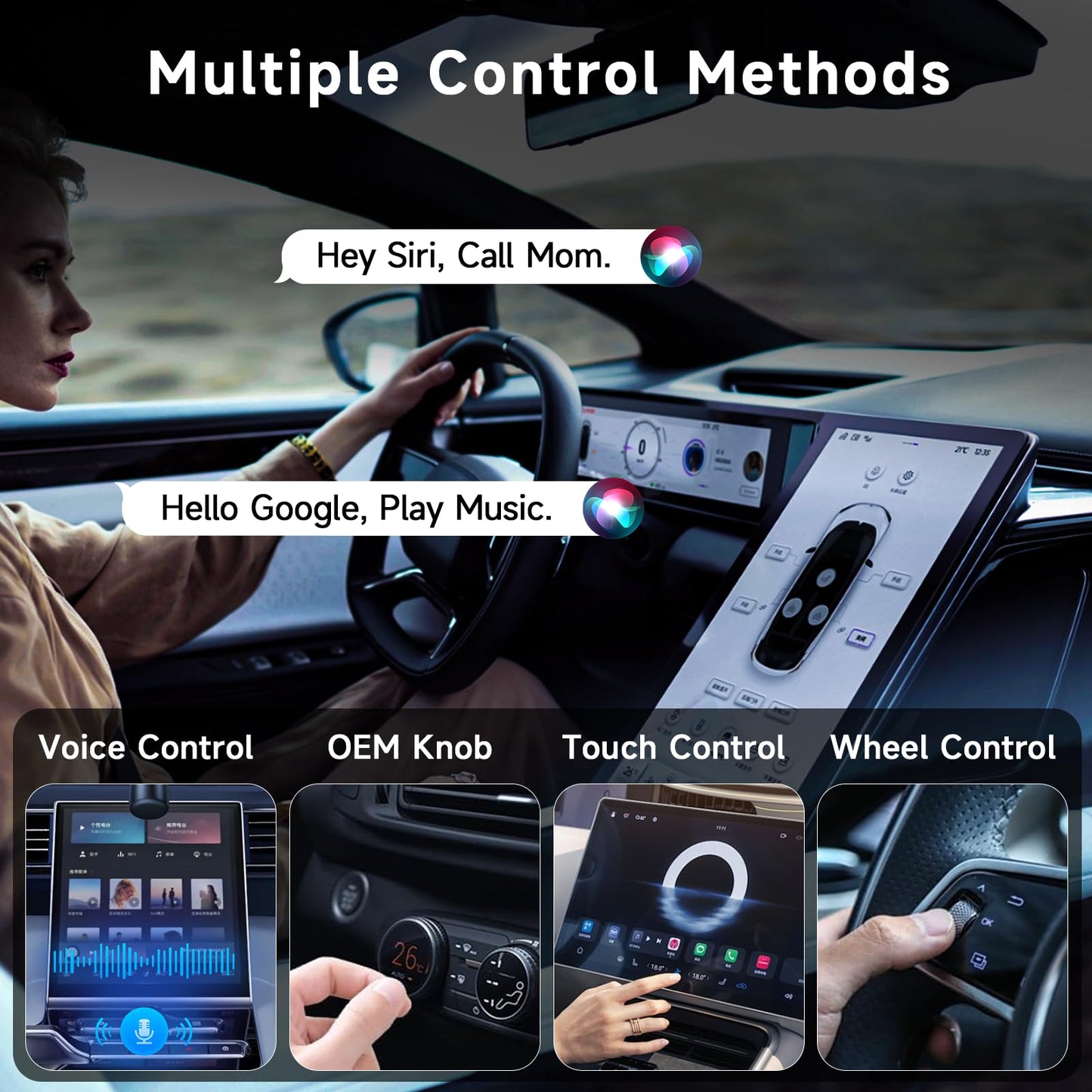 Wireless CarPlay Adapter for iPhone, Stable Fast Mini Car Play Wireless Adapter for OEM Wired Carplay and Android Auto Car, Compatible with iPhone 6+, Android 11+ and Cars from 2016