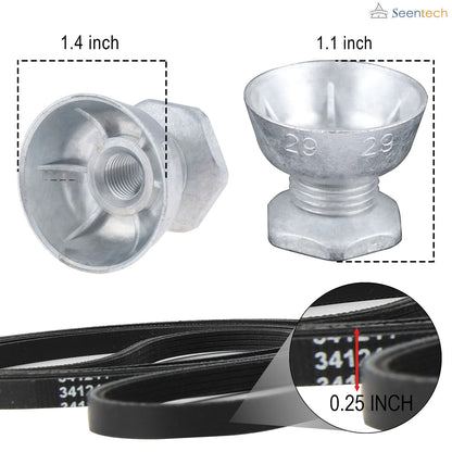 Seentech 341241 Dryer Belt & 8066184 Motor Pulley - Compatible for Whirlpool, Kenmore Dryers – Replace part number: PS11744884, W10290525, WP8066184VP, AP6011686, 8578565, W10299847, 3389627, 694871