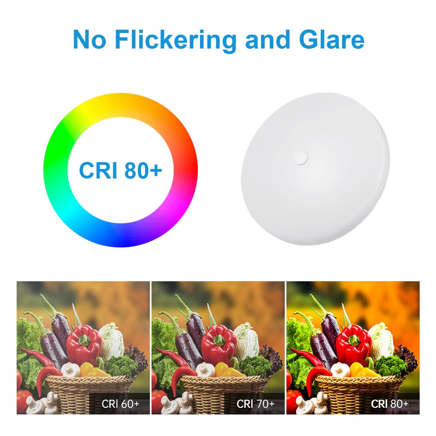 5CCT LED RV Dome Ceiling Lights, On/Off Switch, DC 12V Surface Mount Interior Puck Light for Slim Motorhome, Trailer, Boat, Camper Lighting, 5W, 2700K/3000K/3500K/4000K/5000K, 4.5 Inch, 6 Pack