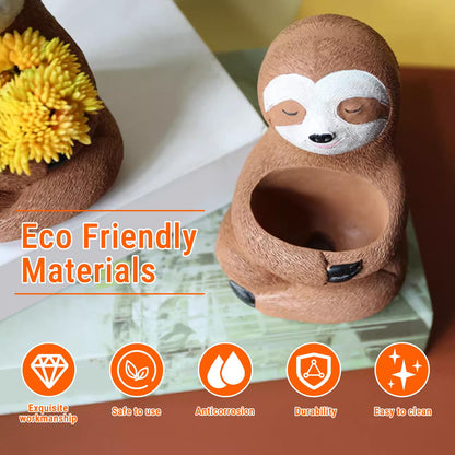 CHEOTIME Air Plants Holders, Unique Sloth Flower Pot Succulents, Gifts Gardening Gifts for Plant Lovers Gardeners,Cute Sloth Decor for Home & Office