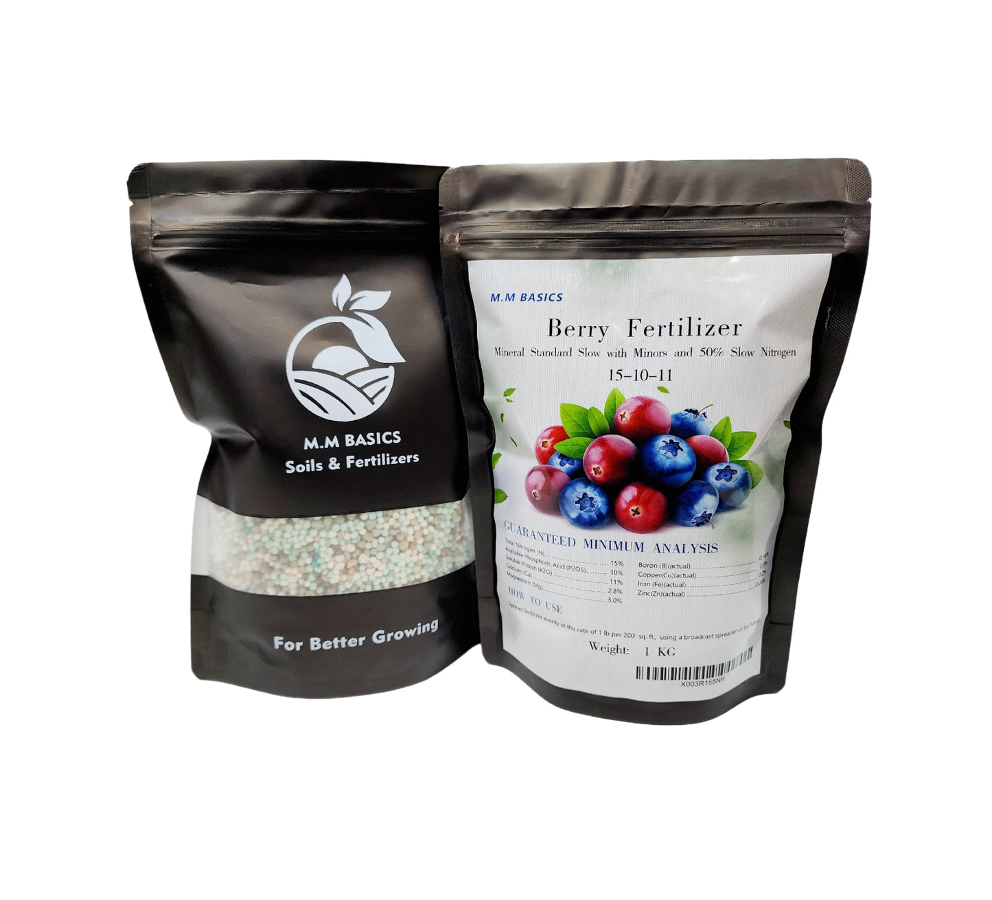 Berry Fertilizer 1 KG, 15-10-11 Mineral Standard Slow with Minors and 50% Slow Nitrogen, (The Professional's Choice) (Berry Fertilizer 1 kg)