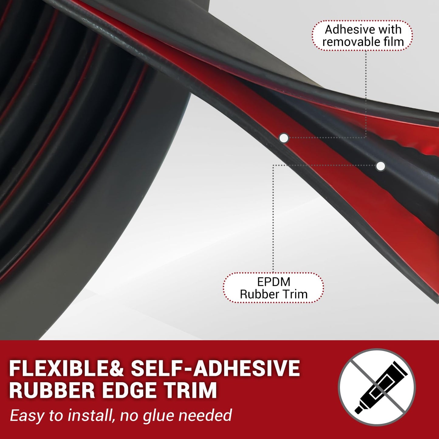 Rubber Edge Trim, 1mm(1/16") Self Adhesive Flexible U Channel Edge Protecter for Sheet Metal, Car Doors, U Shaped Sharp Edge Protecter, Fit for 0-2mm(0-3/32") Width Edge, Black Color, 6m(20Ft)