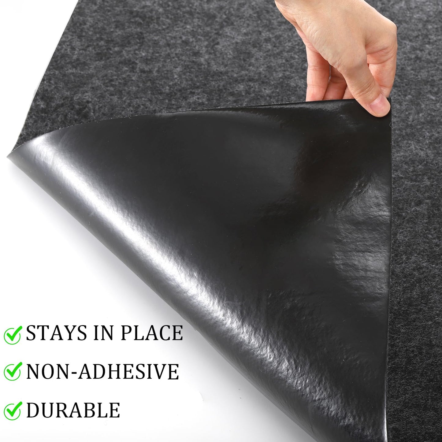 Yesland 2 Pcs Garage Floor Mat, 32 X 60 Inch Cart Mat for Garage Under Car Waterproof Rubber Backing Layer Mat, Black Oil Absorbent Motorcycle Mat Protects Floor from Spills Drips Splashes Stains