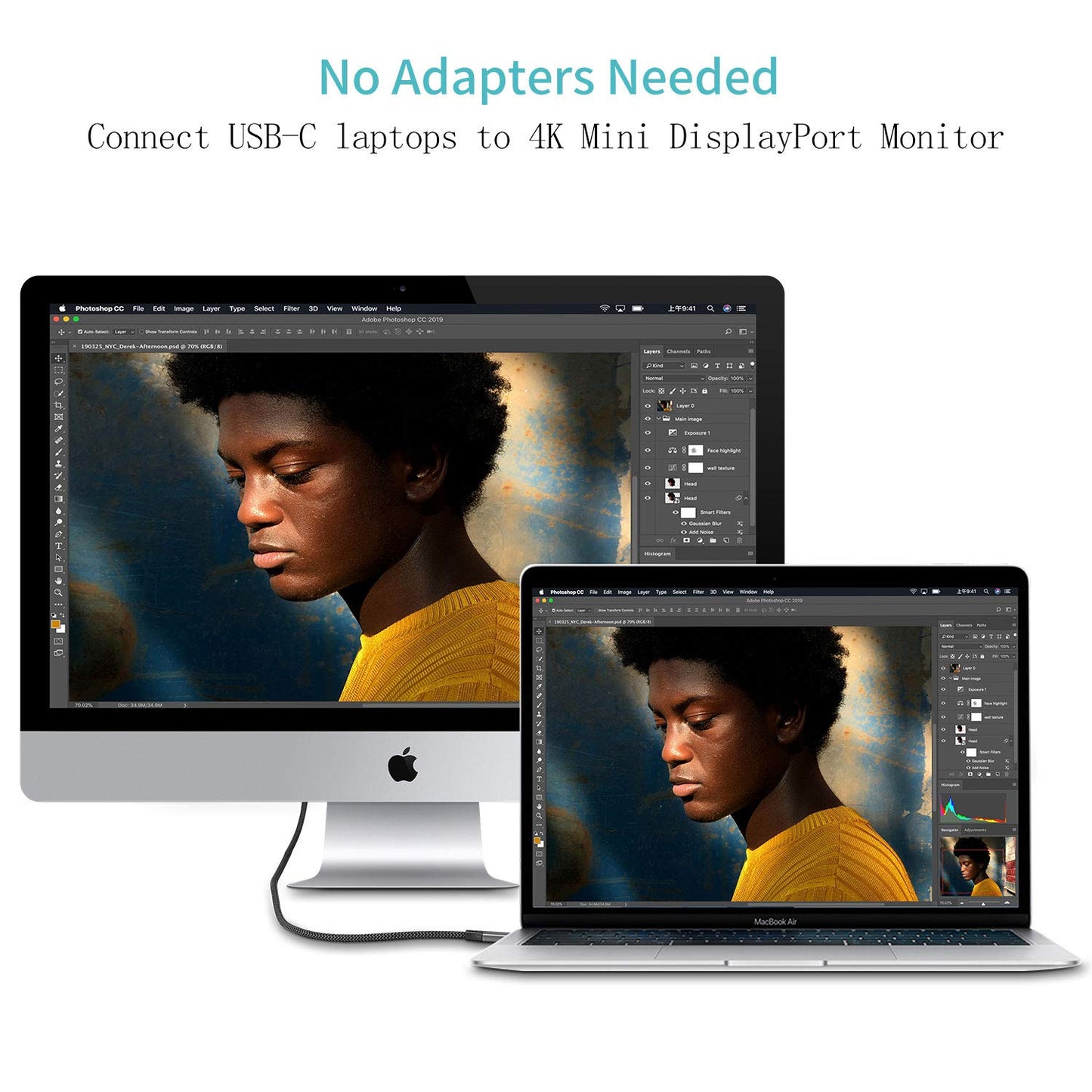USB C to Mini DisplayPort, Answin 6Ft 4K@60Hz Thunderbolt 3 to Mini DisplayPort Cable Compatible for iPhone 15/16/17, M1-M4 MacBook Pro 2024-2018, Surface Book 2, Galaxy S20-S25, Steam Deack