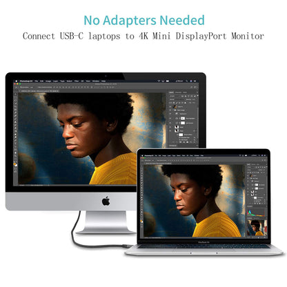 USB C to Mini DisplayPort, Answin 6Ft 4K@60Hz Thunderbolt 3 to Mini DisplayPort Cable Compatible for iPhone 15/16/17, M1-M4 MacBook Pro 2024-2018, Surface Book 2, Galaxy S20-S25, Steam Deack