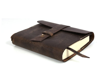 Aaron Leather Journal Refillable Writing Notebook-Traveler's Notebook 200 pages 7.5 X 5.5 By Aaron Leather Goods