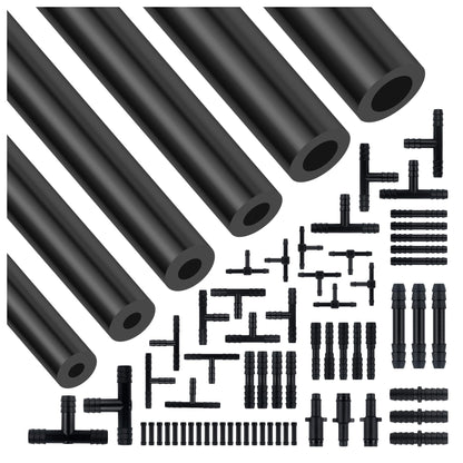5Ft Automotive Vacuum Hose Kit,6PCS Silicone Tube Automotive with 64PCS Vacuum Line Connectors Car Accessories,Max 130PSI Silicone Hose for Car Replacement Vacuum Hose (70PCS)