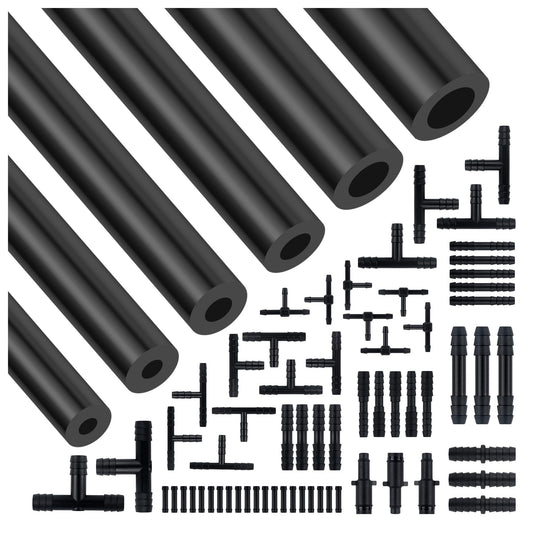 5Ft Automotive Vacuum Hose Kit,6PCS Silicone Tube Automotive with 64PCS Vacuum Line Connectors Car Accessories,Max 130PSI Silicone Hose for Car Replacement Vacuum Hose (70PCS)