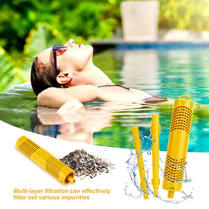 ACETOP Spa Mineral Stick 2 Pack Hot Tub Filter with 4 Months Lifetime Cartridge Universal for Spas Filters Swimming Pool Fish Pond (Yellow)