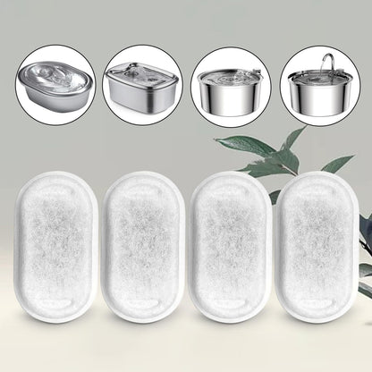 Cat Water Fountain Filters for 108/3.2L& 67oz/2L Stainless Steel Pet Water Dispenser Fountain Filters, Cat Fountain Filter Replacement (12 Filters&12 Sponges)