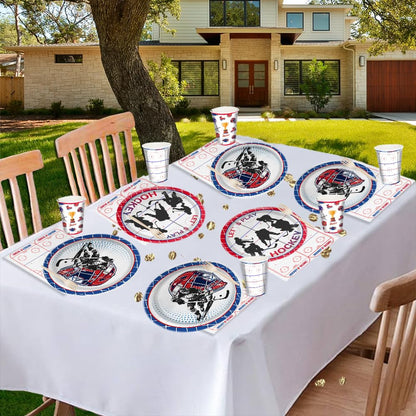 104 PCS Hockey Party Table Supplies Kit Serve 26, Includes Dinner Plates, Dessert Plates, Napkins, Cups for Ice Hockey Birthday Party Sport Events Decorations Favors