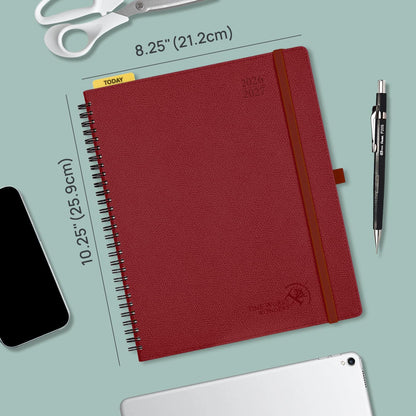 POPRUN 2026-2027 Academic Weekly Planner, Large 8.5" x 10.5" Horizontal Layout Calendar Agenda from July 2026 to June 2027, Softcover Appionment Book with Monthly Tabs, Spiral Bound, Inner-Pocket - Lavender