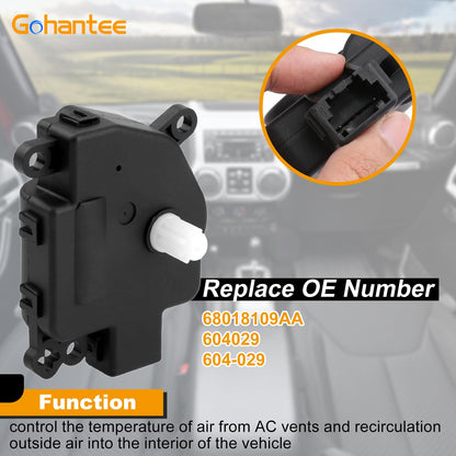 604-029 HVAC Heater Air Blend Door Actuator Replacement for Chrysler 200 Cirrus Aspen Sebring Dodge Avenger Caliber Durango Journey Jeep Patriot Compass Wrangler Ram ProMaster 68018109AA 604029