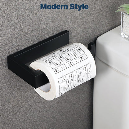 Sayayo Toilet Paper Roll Holder Wall Mounted, SUS304 Stainless Steel Toilet Paper Holder, Matte Black Bathroom Tissue Holder, Kitchen and Washroom, Hand Towel Holder Screw-in, GKN2211-B